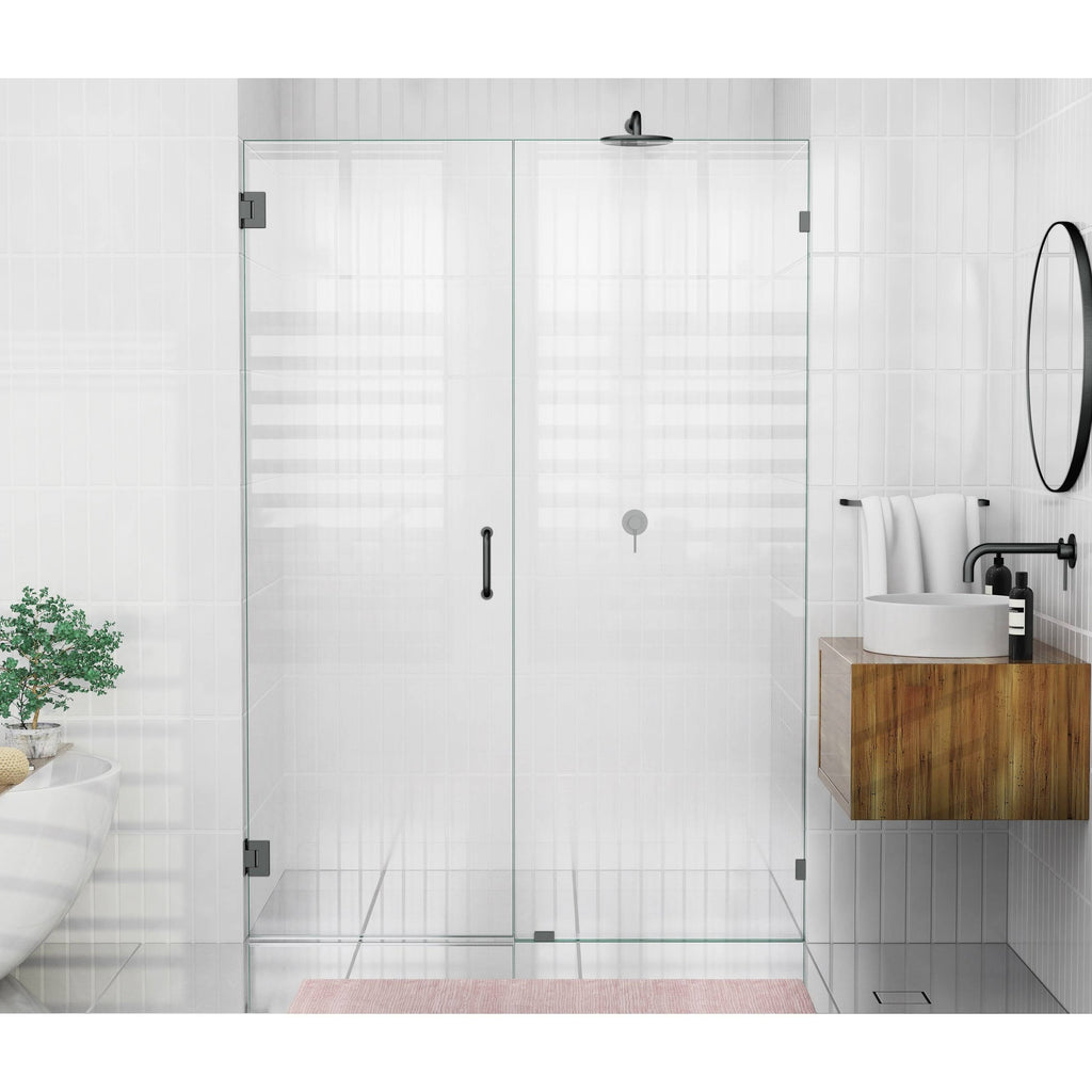 Bronze Hinged Frameless Shower Door Z8119