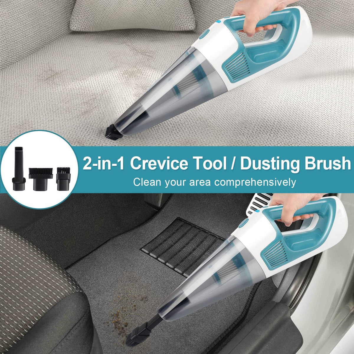 Handheld Vacuum Cleaner Cordless Rechargeable 9000PA Dry/Wet Y2340