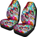 Non Slip Neoprene Front Seat Covers Set of 2 Black White Universal Size L902231
