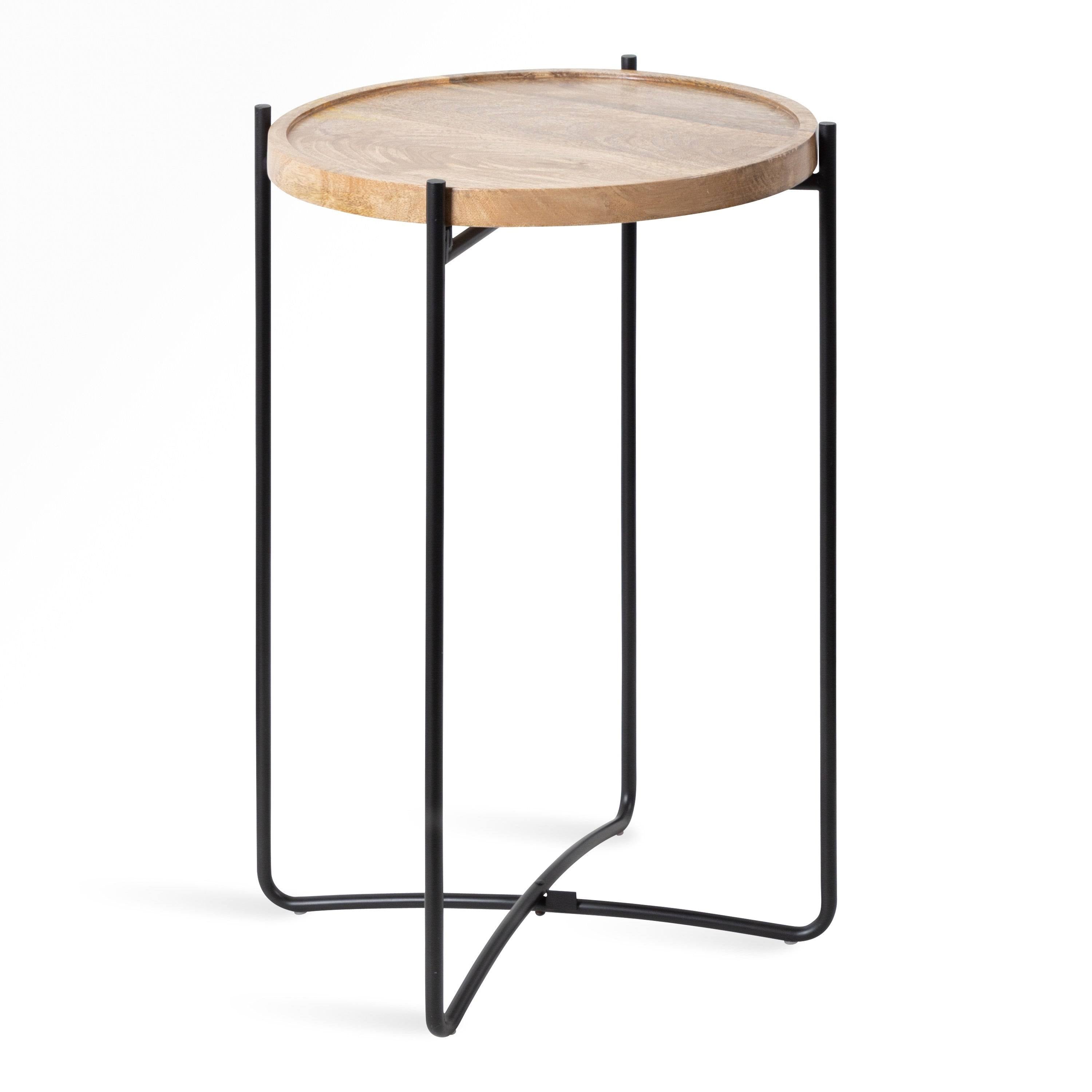 Natural Rustic and Black Side Table C975458