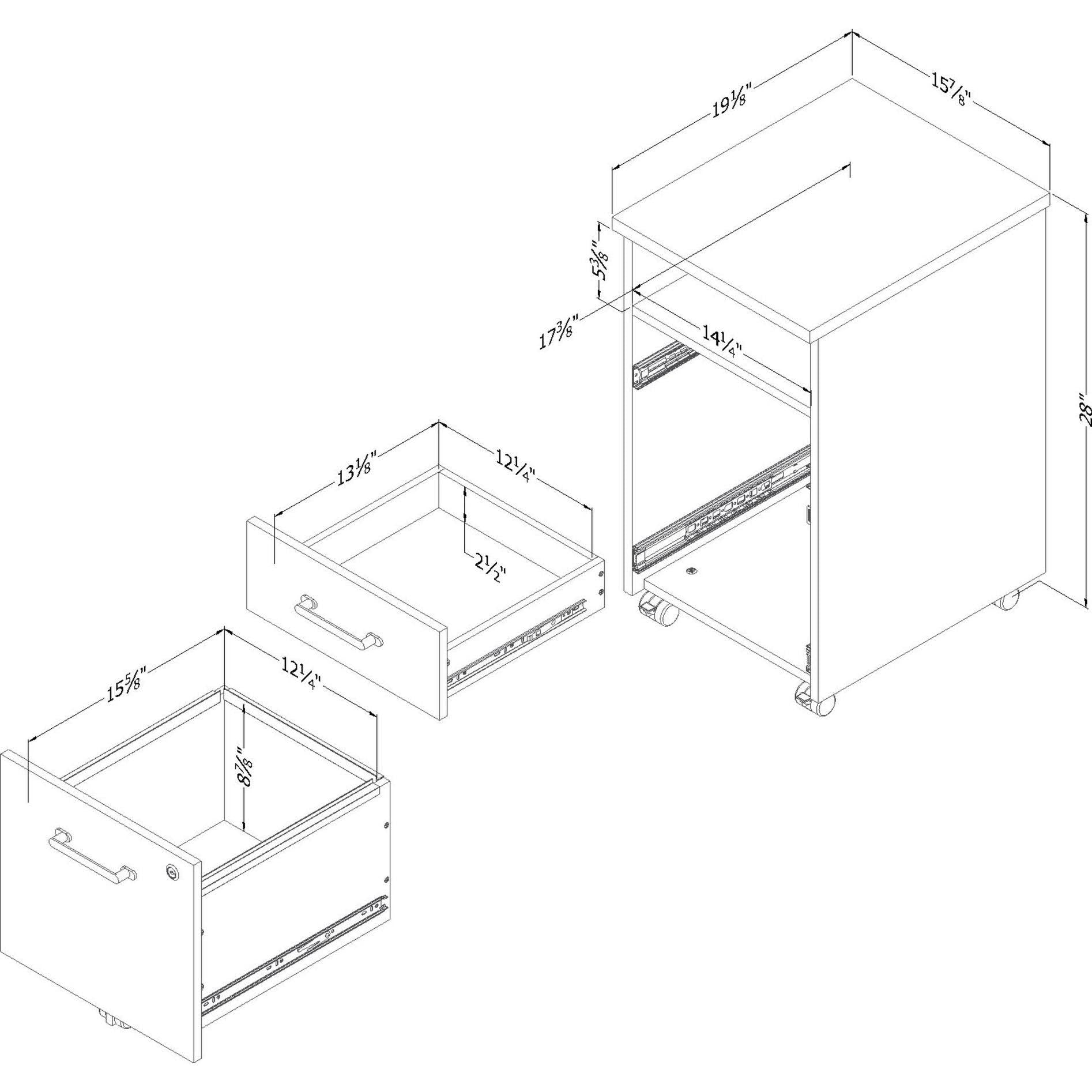 2-Drawer Mobile File Cabinet A927