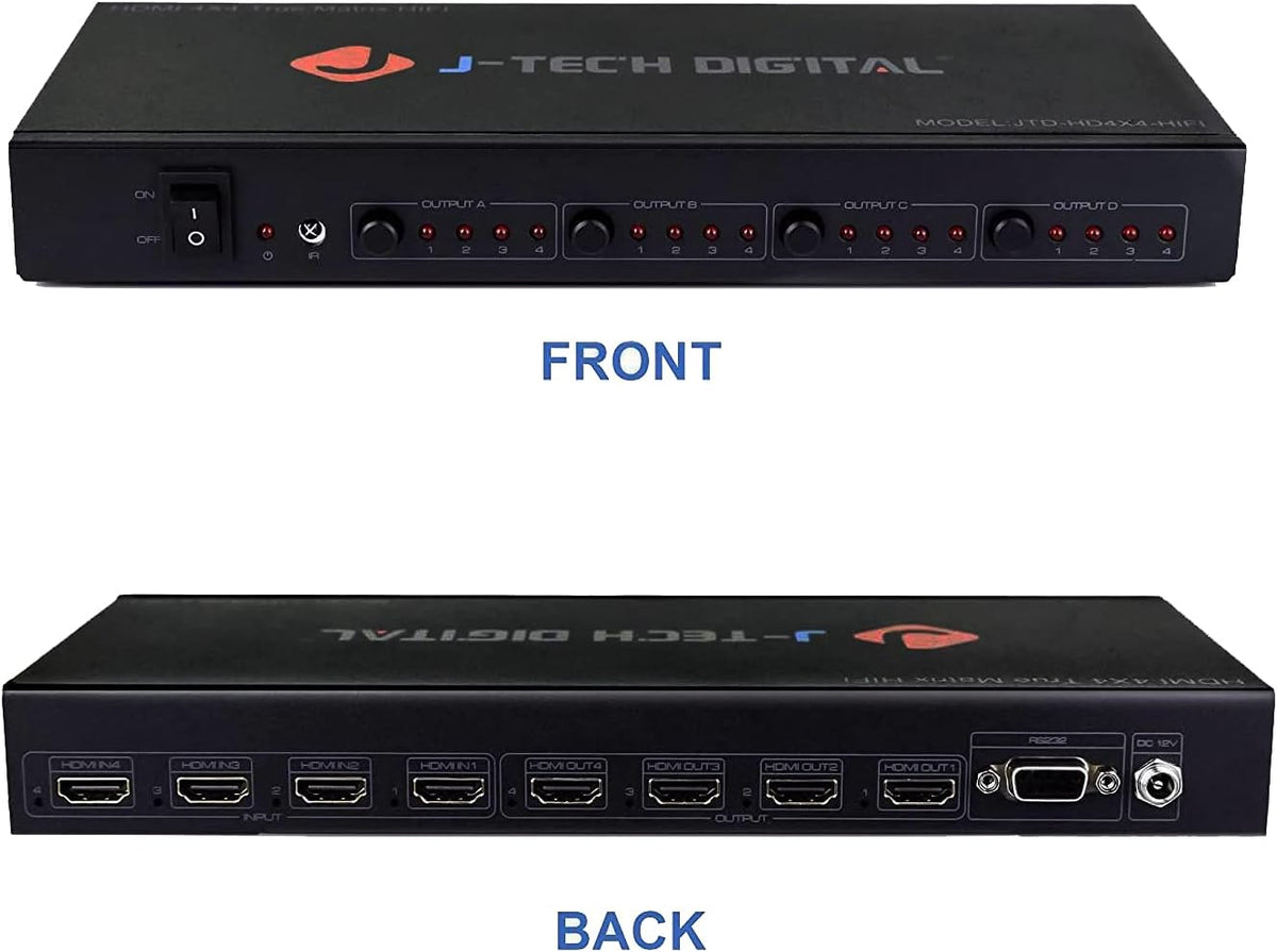 4K 60Hz 4x4 HDMI Matrix Switch with Downscaler EDID HDCP 2.2 HDMI 2.0 W2680