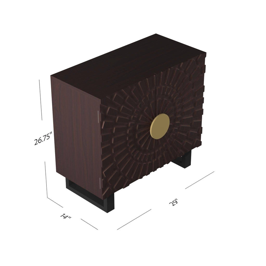 Dark Walnut Wood Sideboard V9326