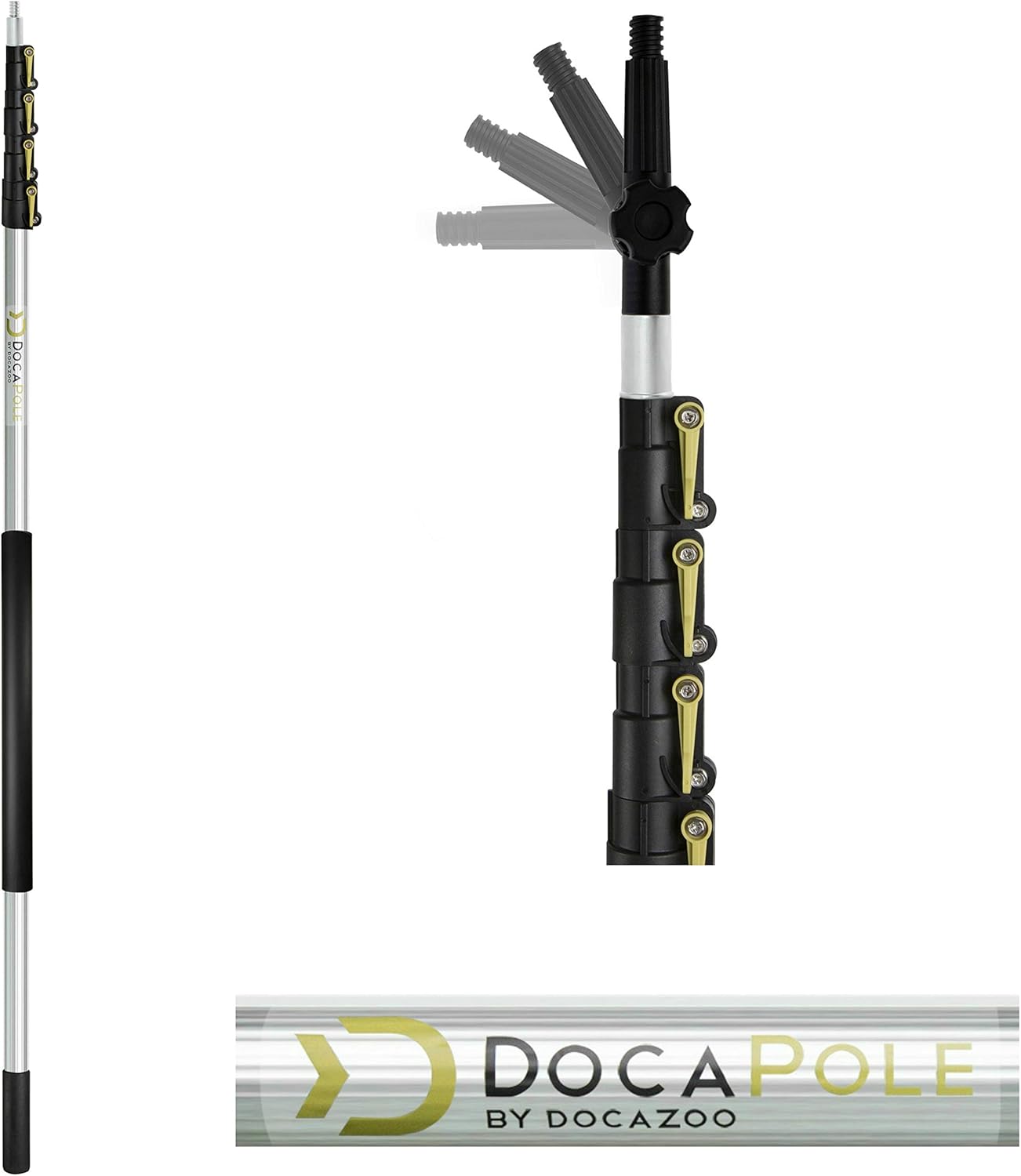 6-24 Foot Hard Bristle Brush Extension Pole with Telescopic Pole N512