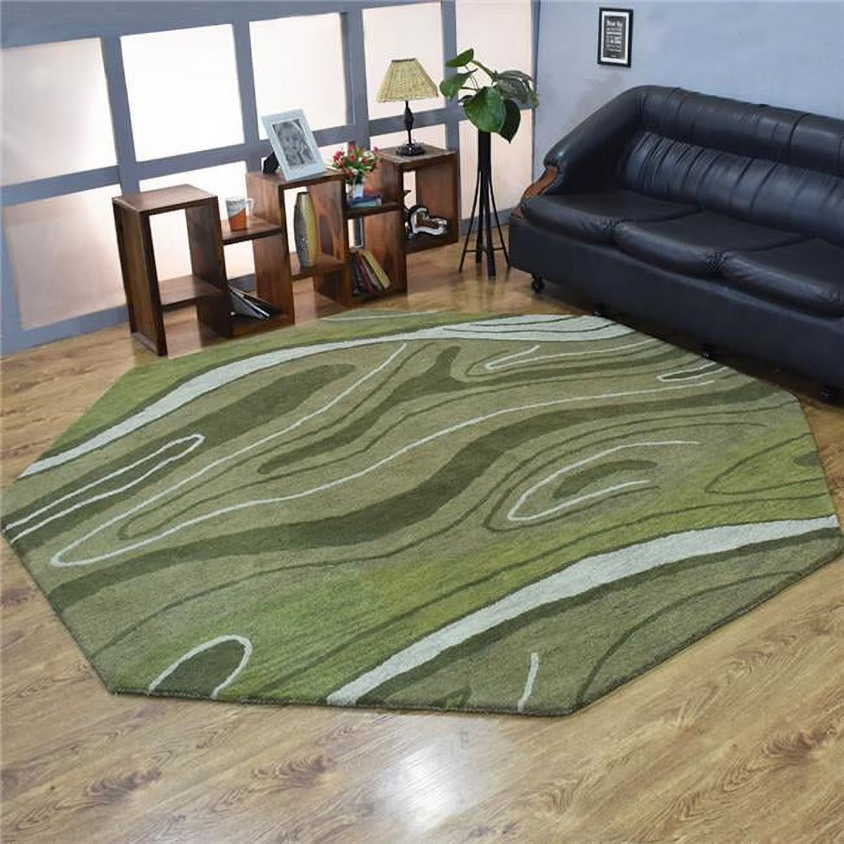 6 x 6 ft. Hand Tufted Wool Abstract Octagon Area Rug K217452