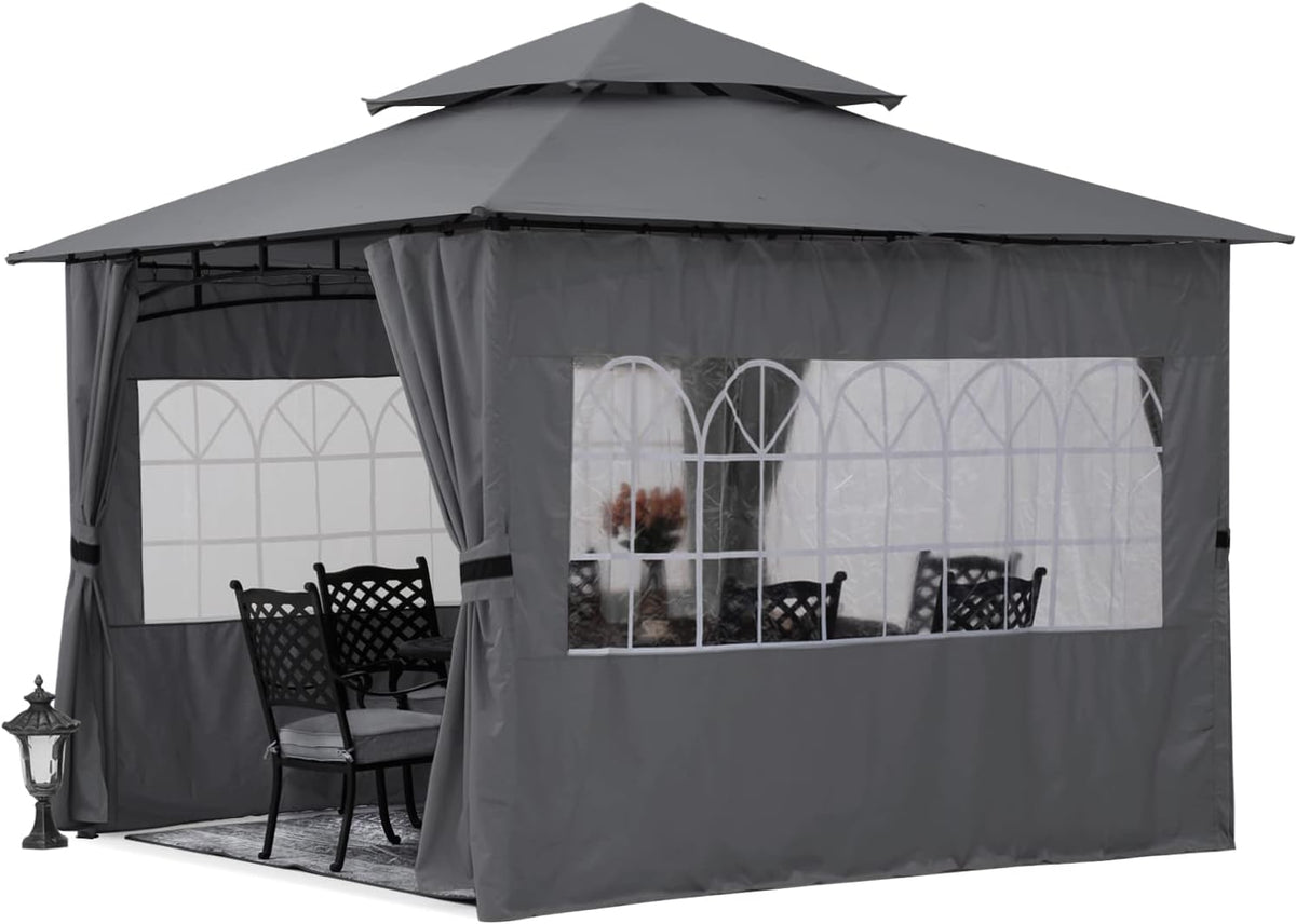 10'x10' Winter Gazebo with Sidewalls and Church Window J207071