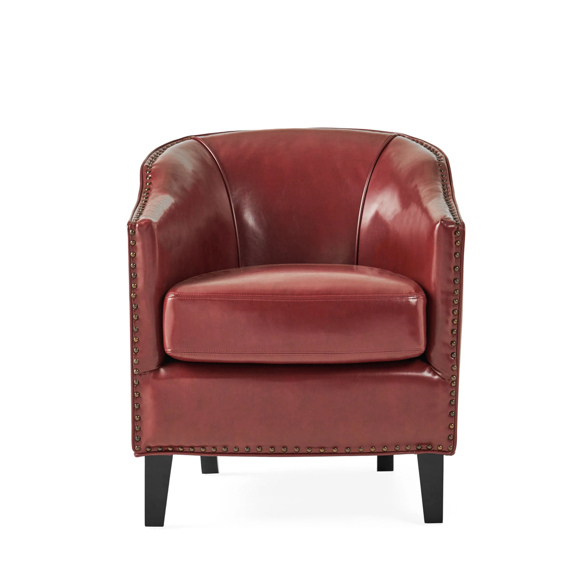 Red Bonded Leather Club Chair C252508