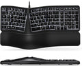 Backlit Wired Ergonomic Split Keyboard with Wrist Rest, 104 Keys P6976