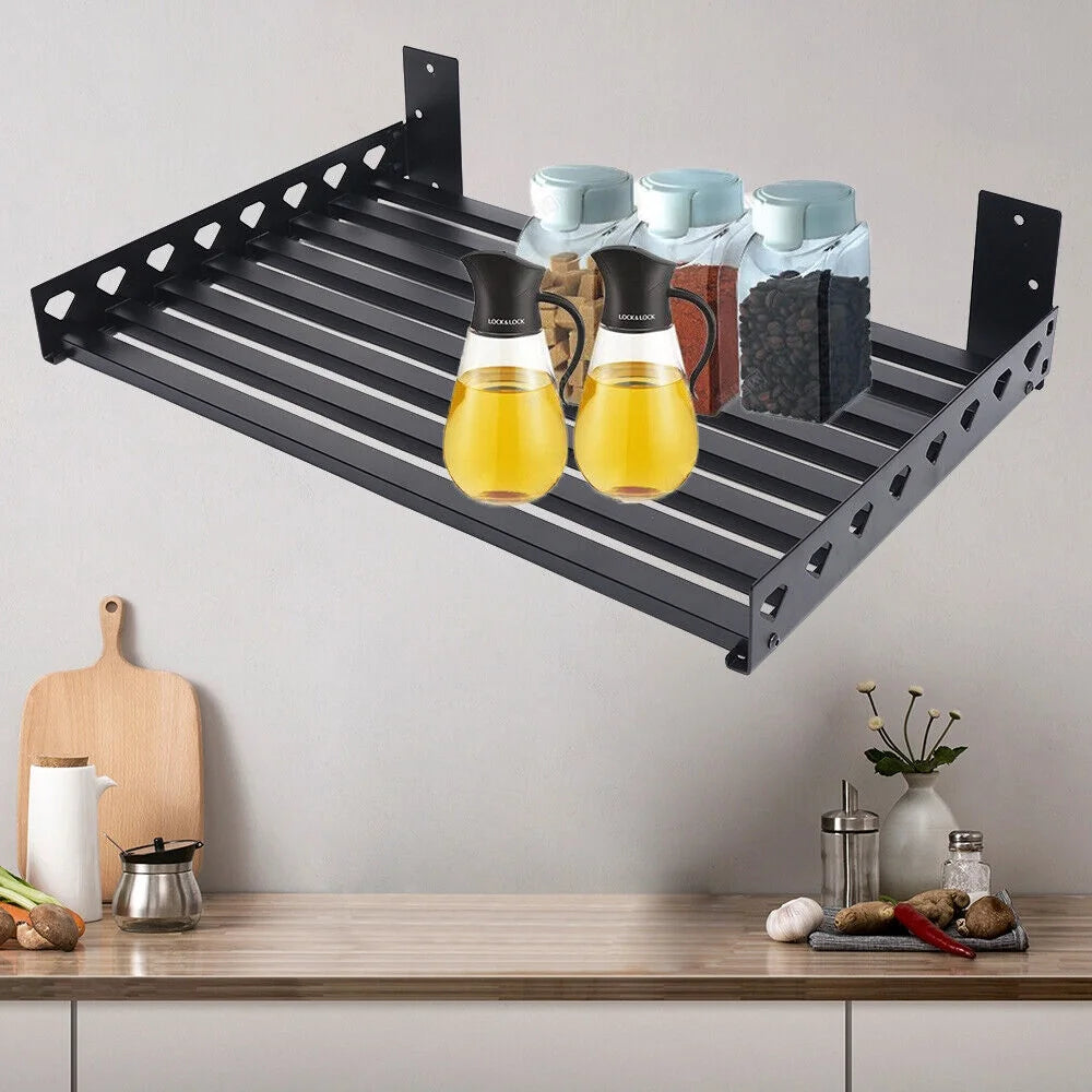Wall-mounted Heavy Duty Microwave Oven Bracket Shelf Rack 4 Hook R842