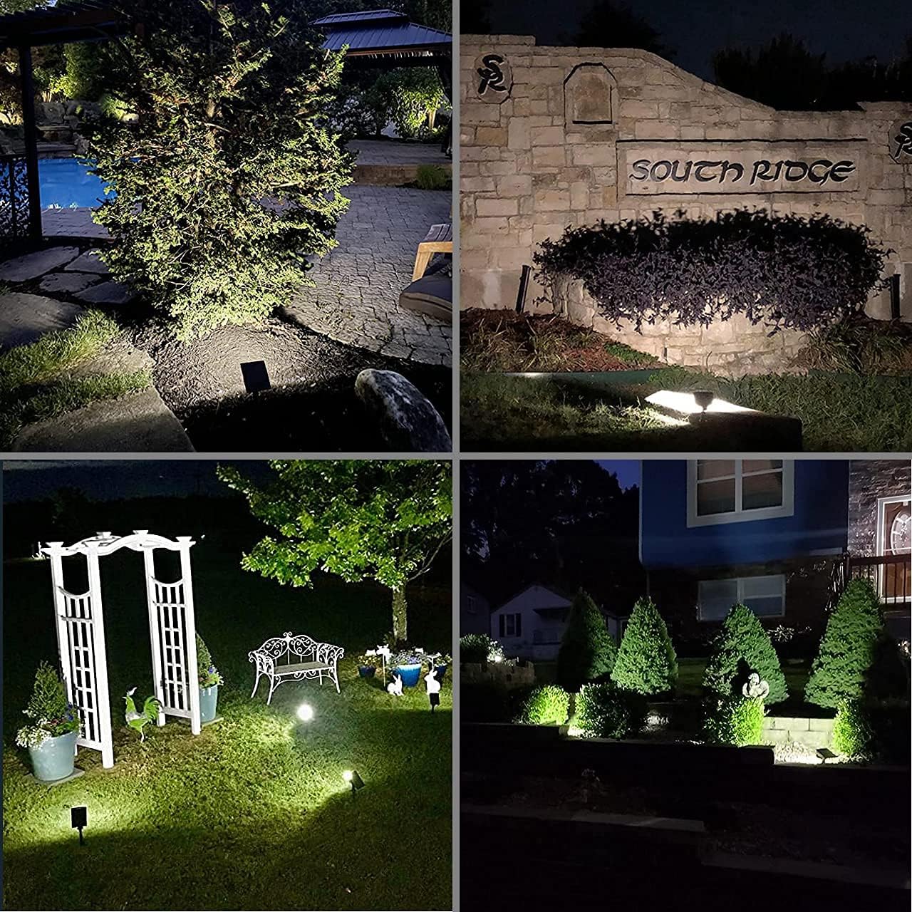 4 Pack Cold White Solar Landscape Spotlights N20602