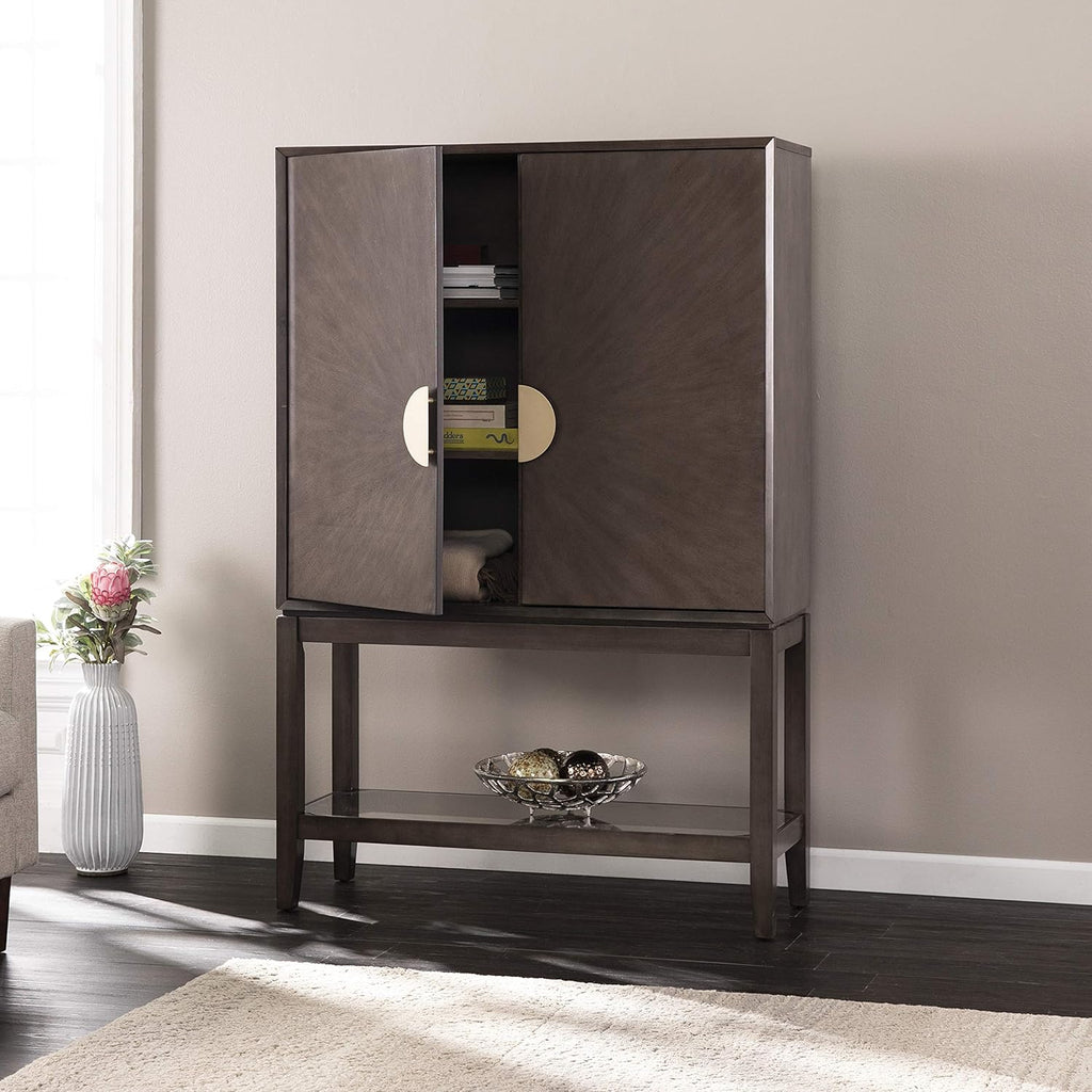 Gray Storage Hutch Bar Cabinet U366732