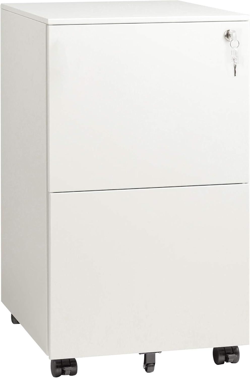 White Vertical File Cabinet with Lock K385343