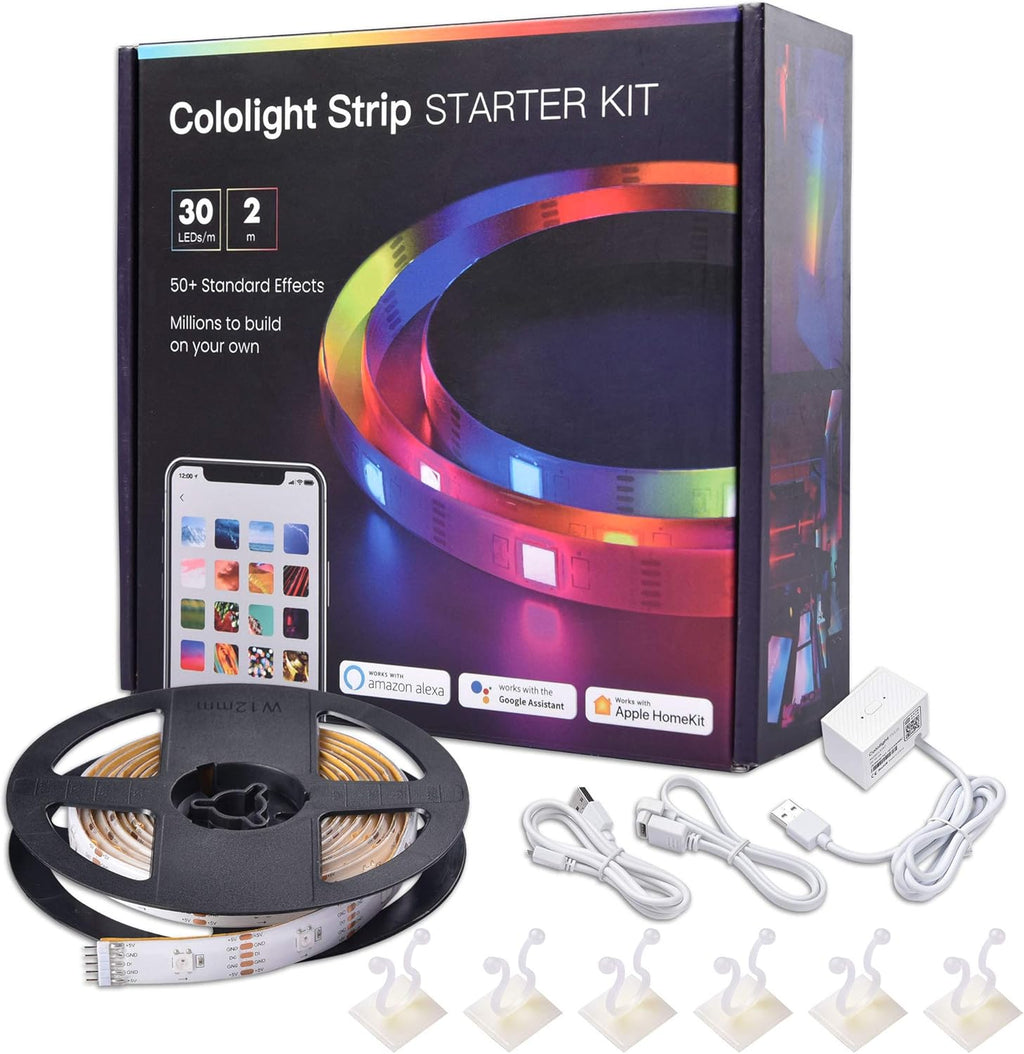 6.6 Ft WIFI Smart LED Strip Light Kit 5050 RGB Color Changing Pack of 2 O19109