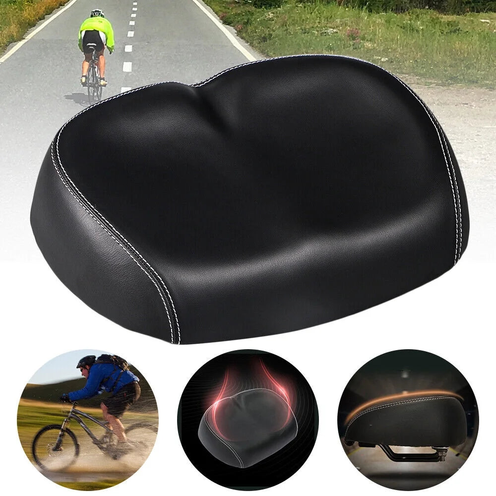 Black Sport Extra Wide Bicycle Seat Cushion R7663