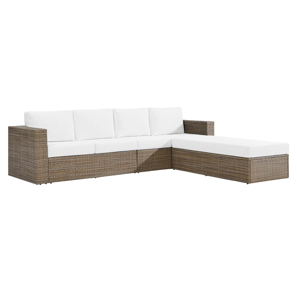 Outdoor Patio Sectional Sofa and Ottoman Set D69105