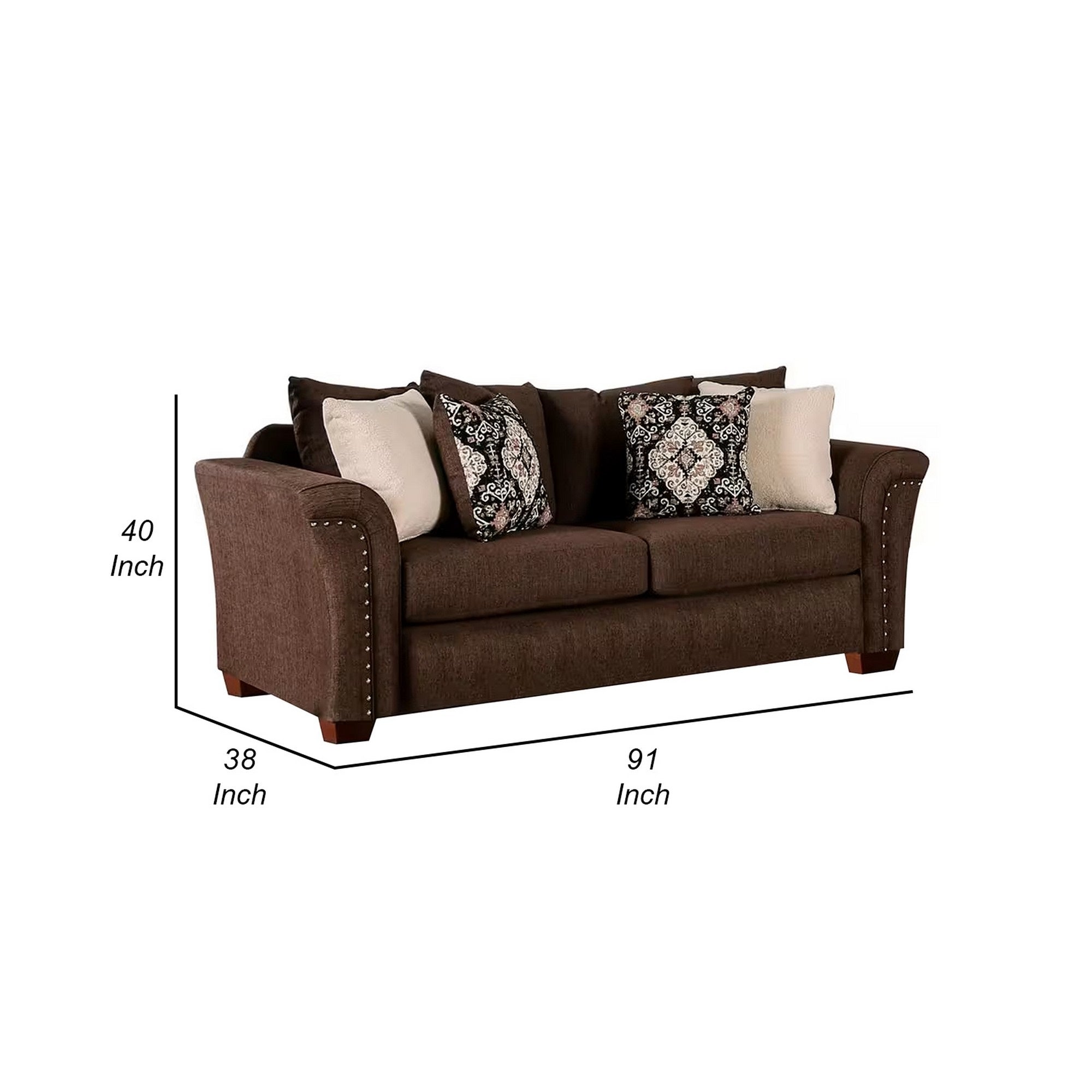 Brown Linen Modern Sofa G6701