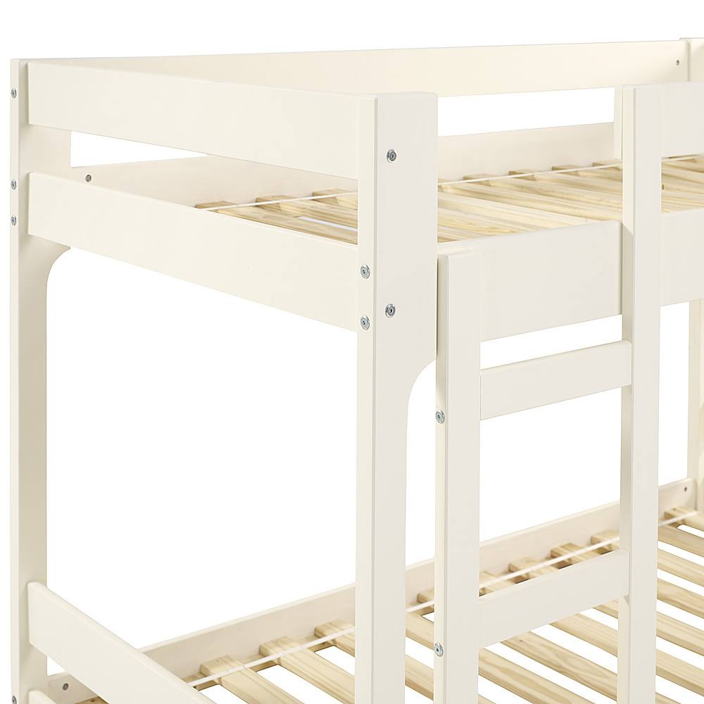 White Solid Wood Twin Over Twin Bunk Bed M359