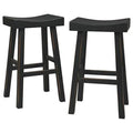 Black Wooden Saddle Stool Set of 2 T764558