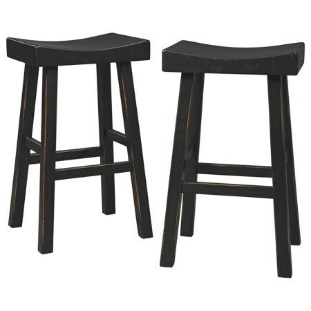 Black Wooden Saddle Stool Set of 2 T764558
