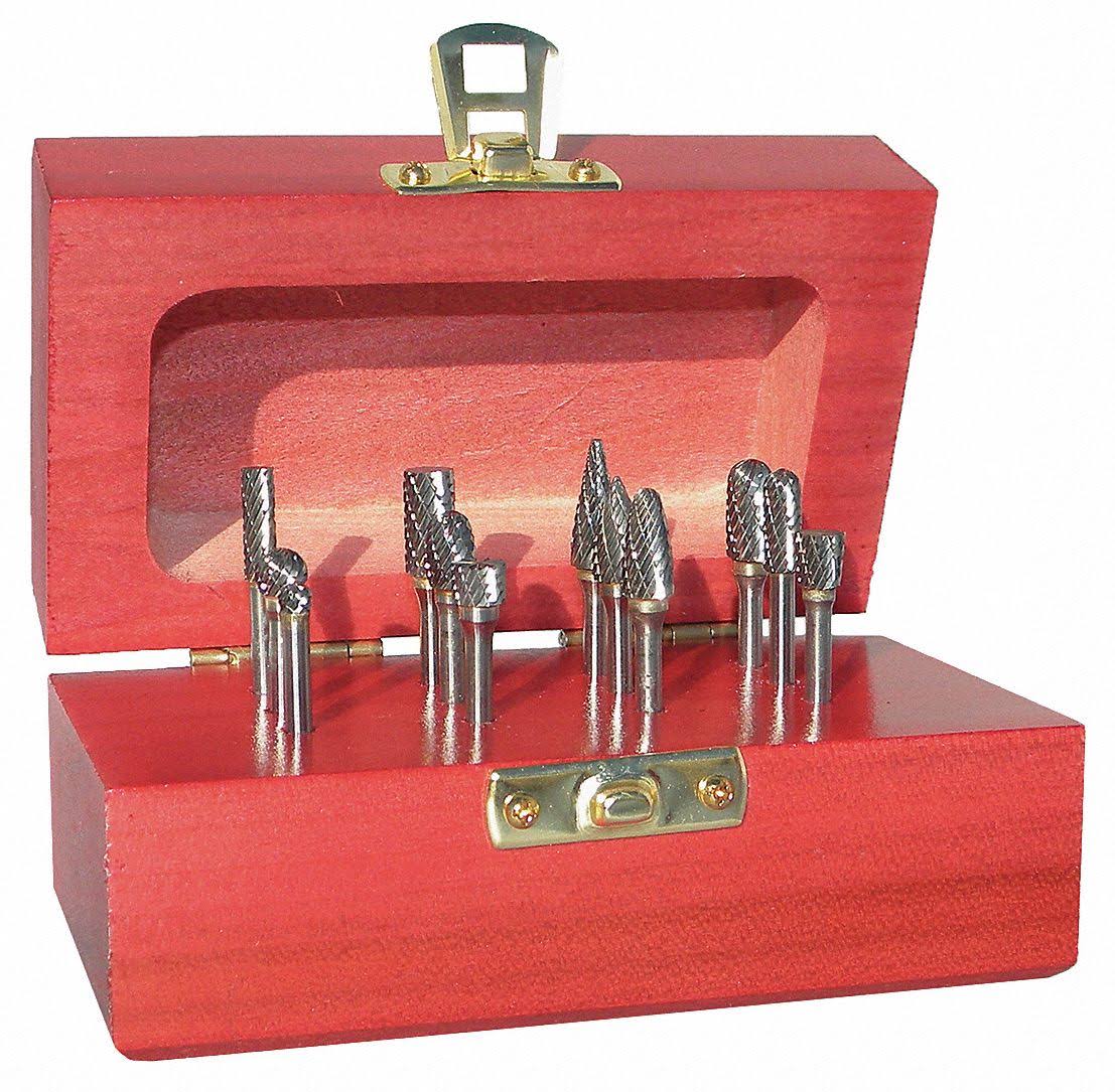 Carbide Bur Set, Double Cut, 1/4 L315