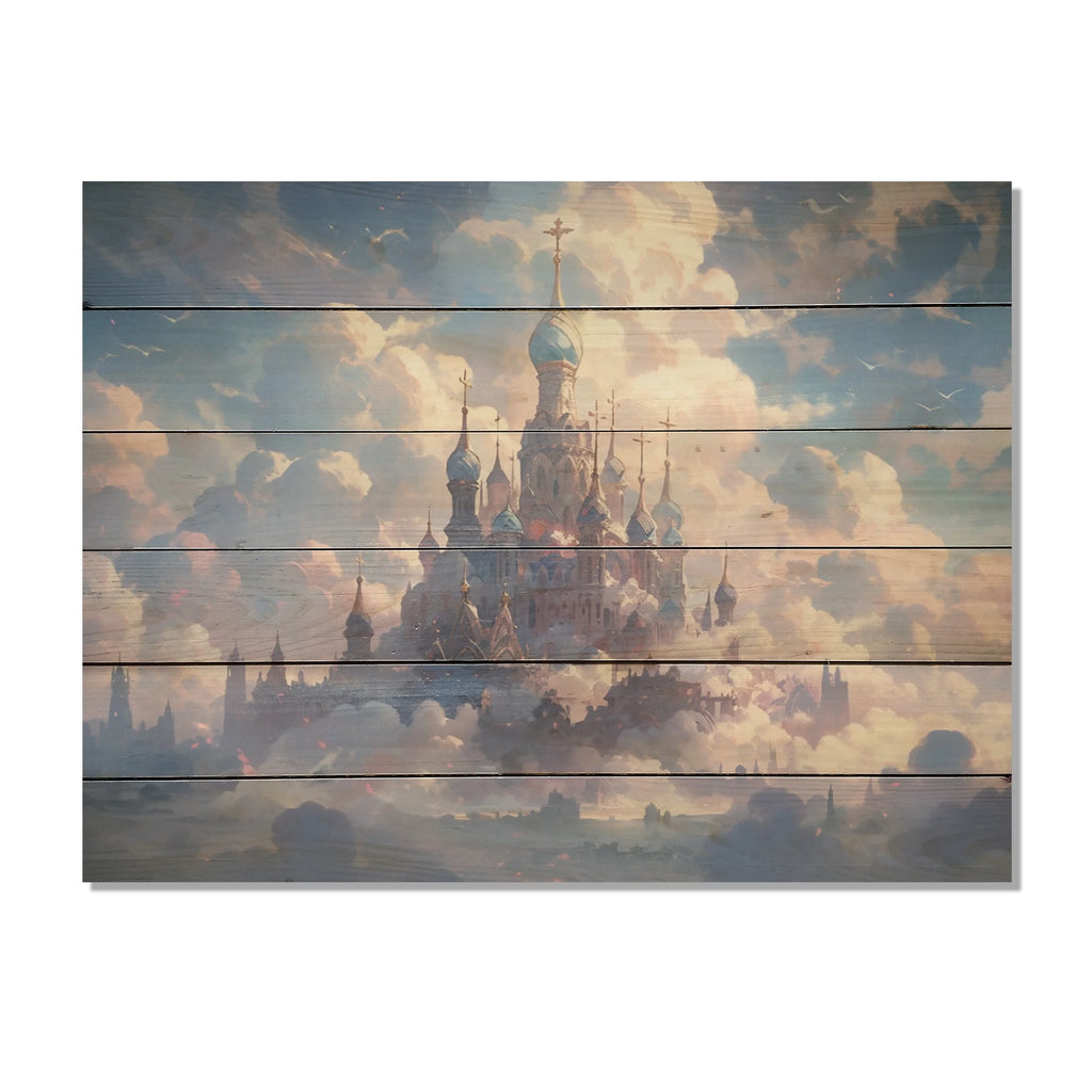 Natural Pine Wood Castles Print N24110