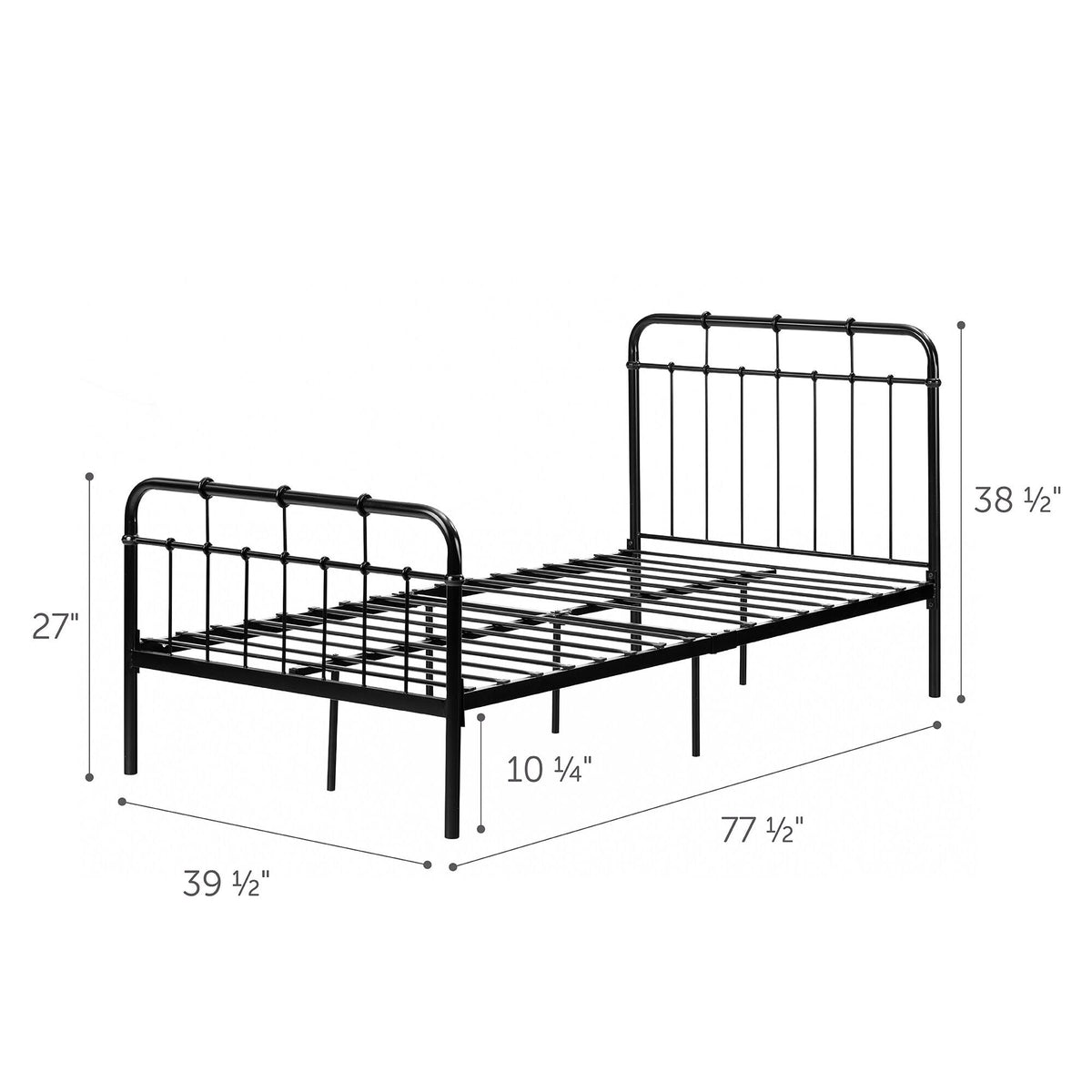 Twin Metal Bed H408
