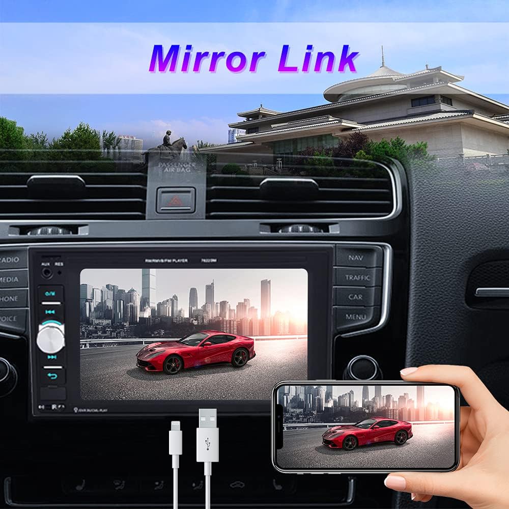 6.2" HD Touch Screen Double Din Car Stereo with Bluetooth U721027