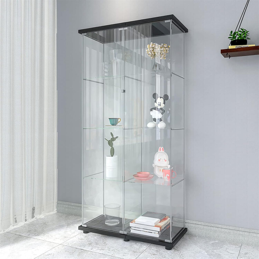 4-Shelf Glass Display Cabinet with Door U5079