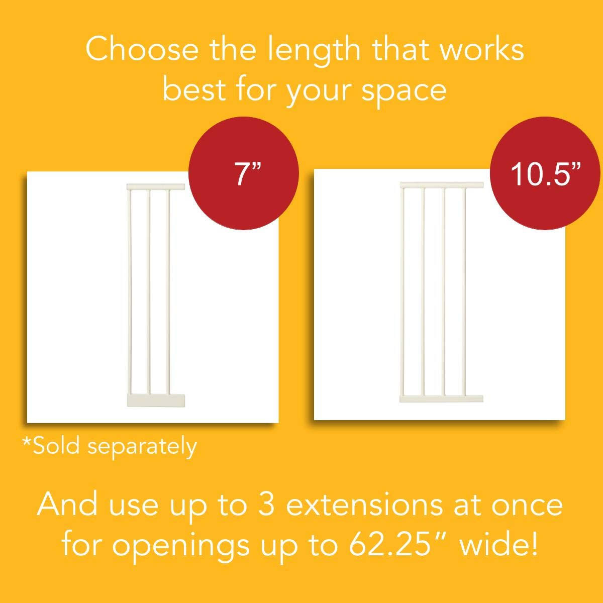 Easy-Close 28-38.5x22 Child or Pet Safety Gate + 10.5x22 Gate Extension D686085