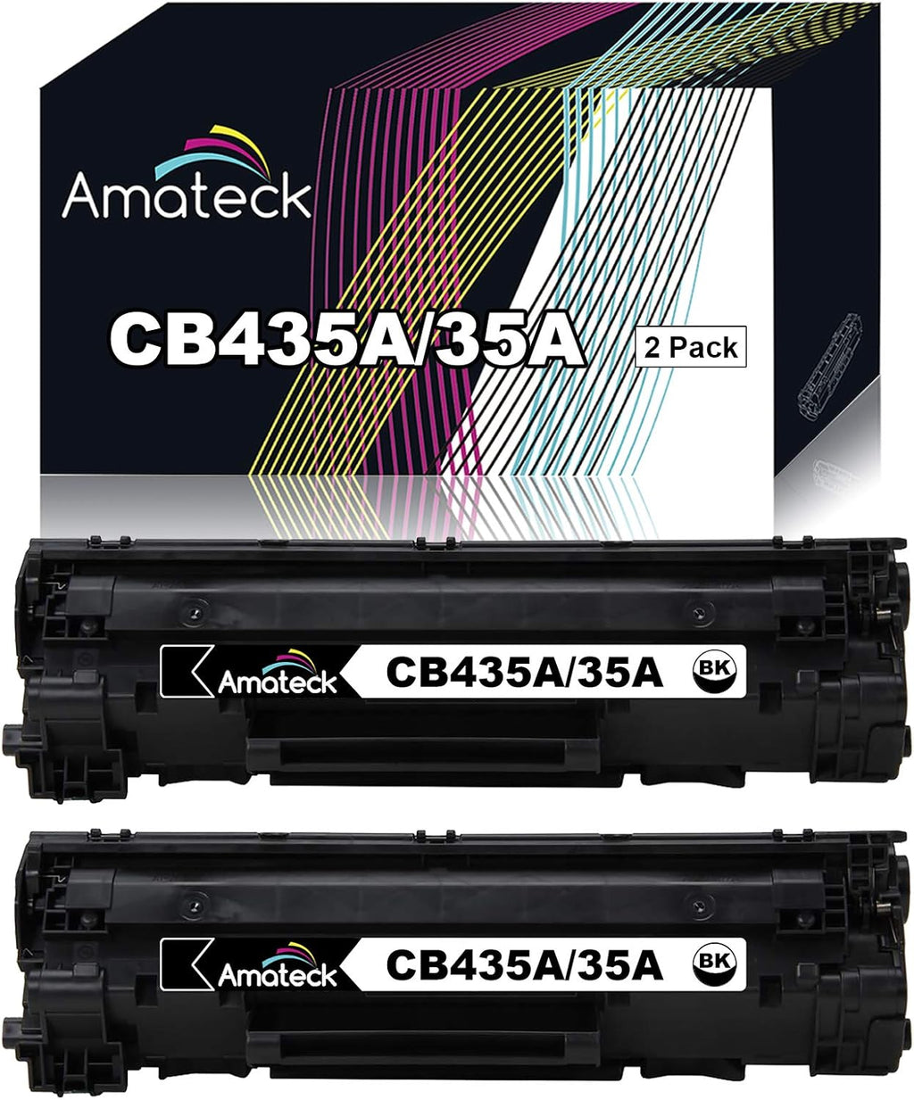 2 Pack Compatible Toner Cartridge for HP CB435A U283989