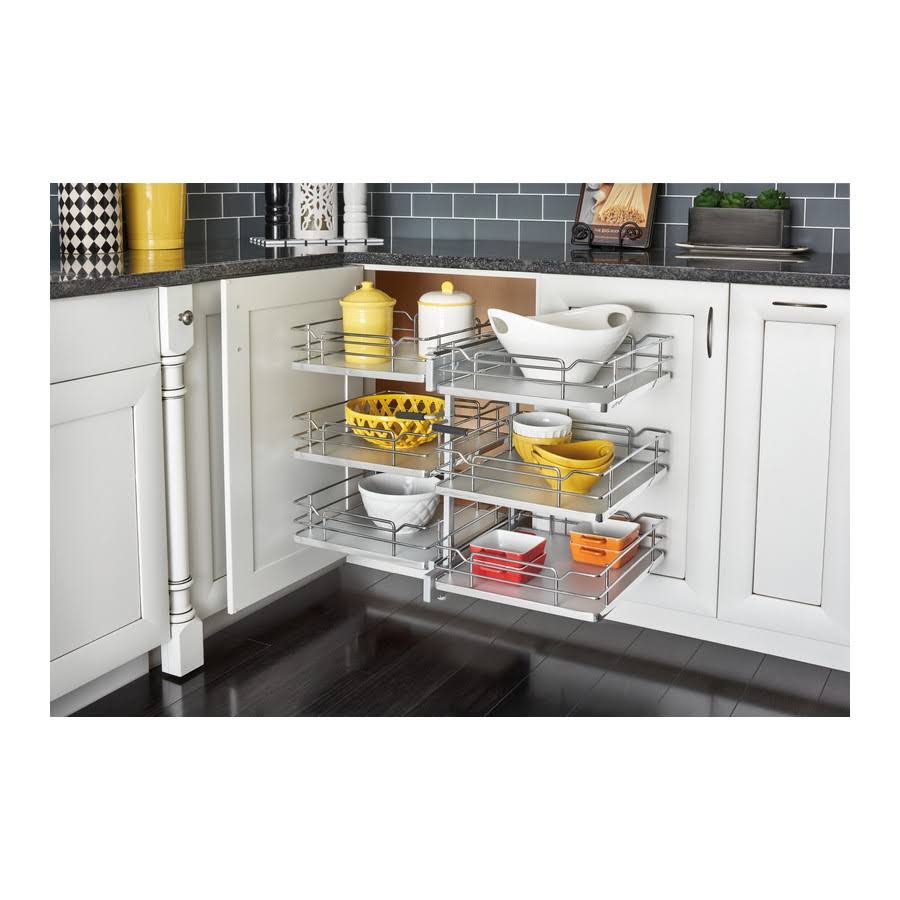 Gray Blind Corner Organizer Soft-Close X46949
