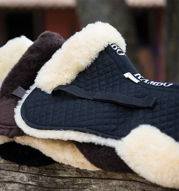 Black Sheepskin Half Pad Horse N64753