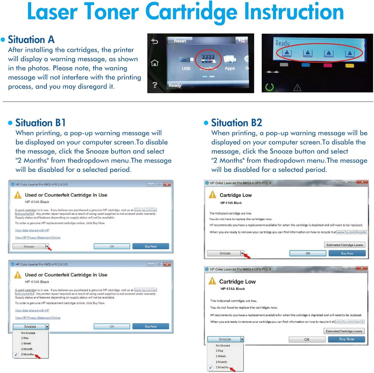4-Pack Toner Cartridge for HP Printer Z815512