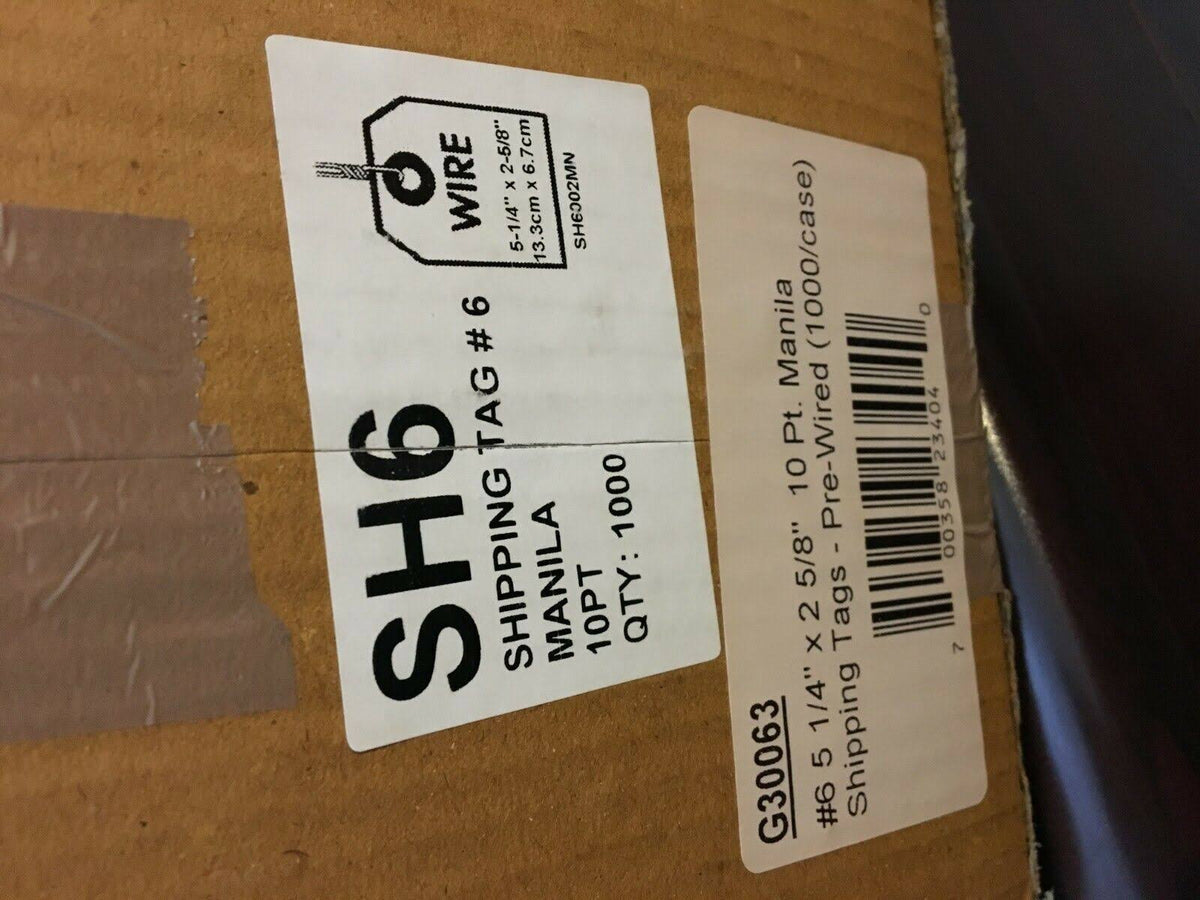 10 Pt Manila Shipping Tags, 1000/Case V57137