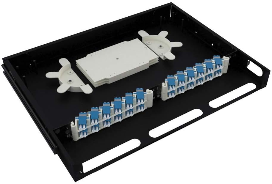 1U Telescoping Rackmount Fiber Enclosure 24-Core Black J299
