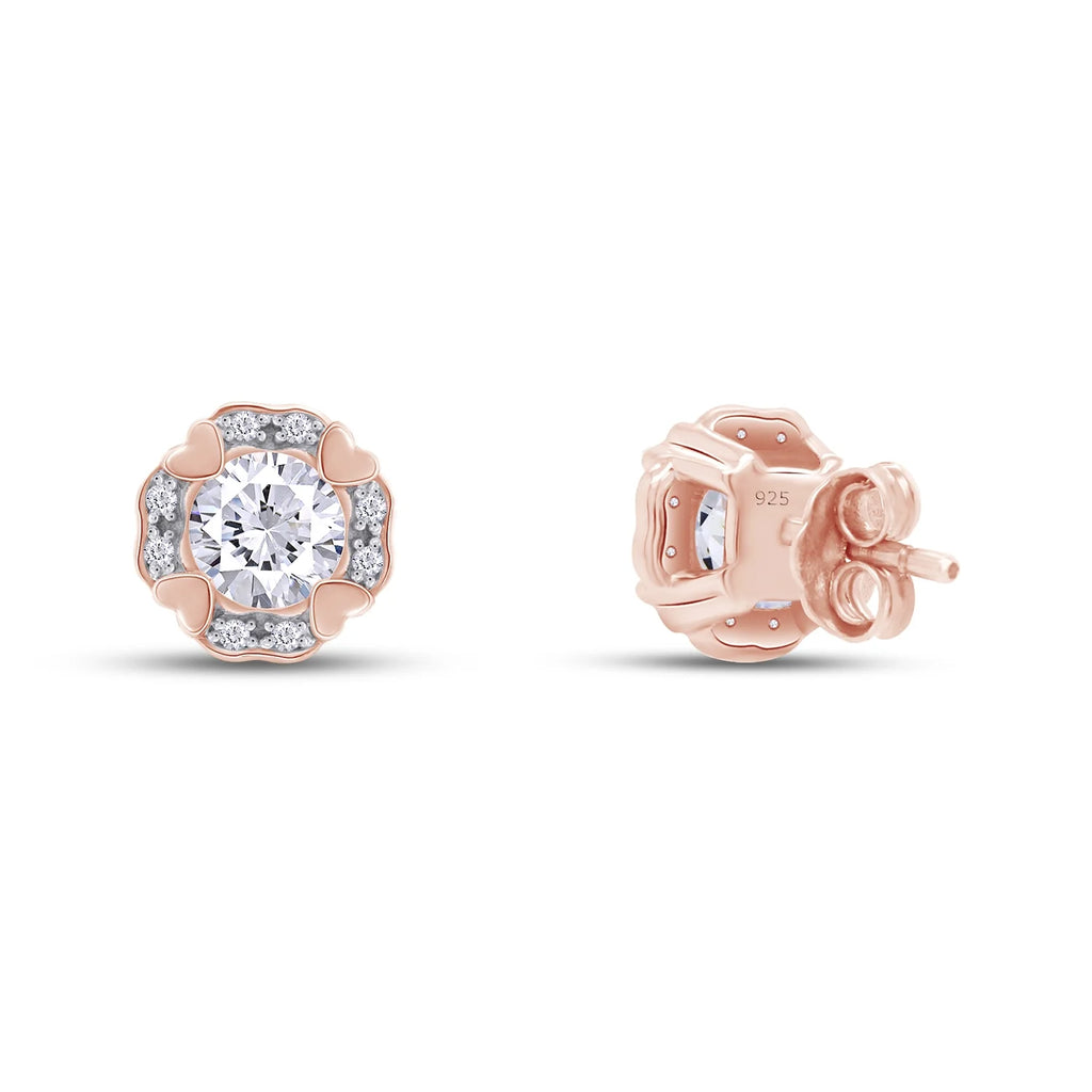 Moissanite Stud Earring 1 Carat 5MM D Color VVS1 Prong Setting 18K Rose Gold Over Sterling Silver L685144