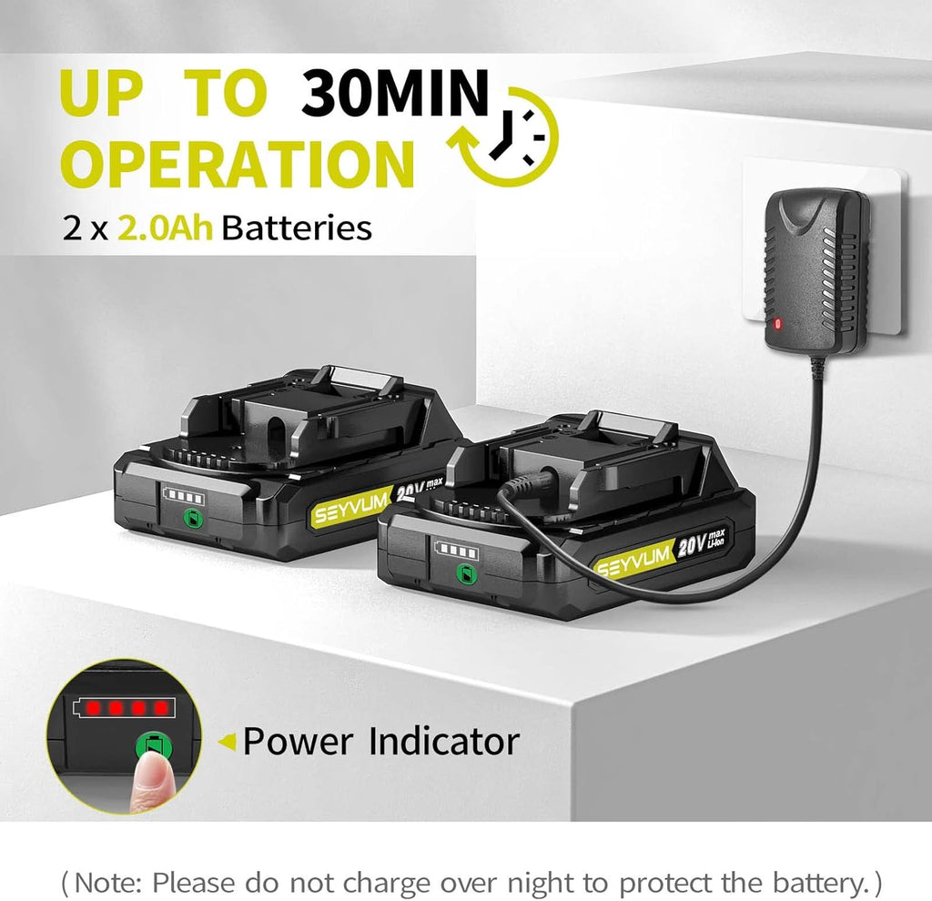 320CFM 150MPH 20V Cordless Leaf Blower with 2 X 2.0 Battery & Charger G53276