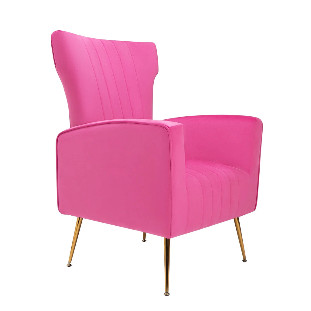 Velvet Wingback Accent Chair with Gold Legs N803281