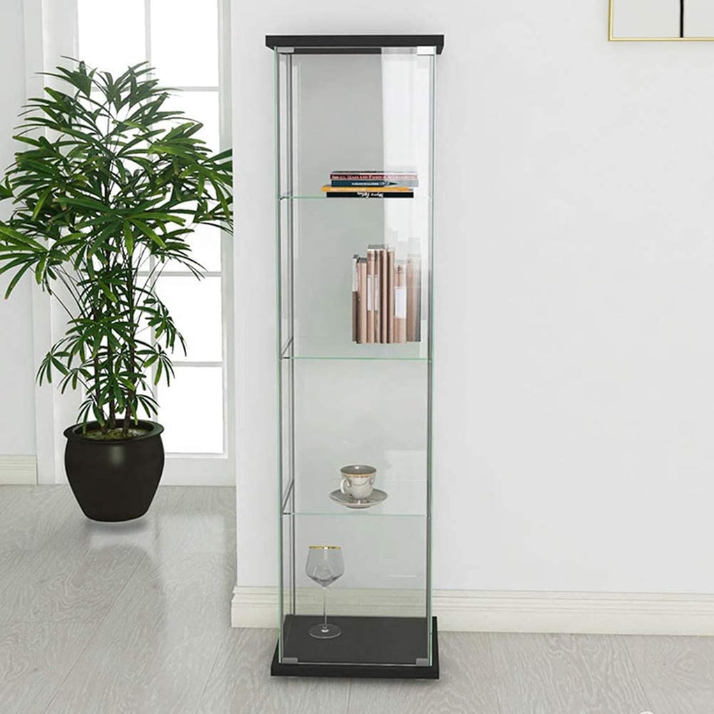 4-Shelf Glass Display Cabinet with Door U5079