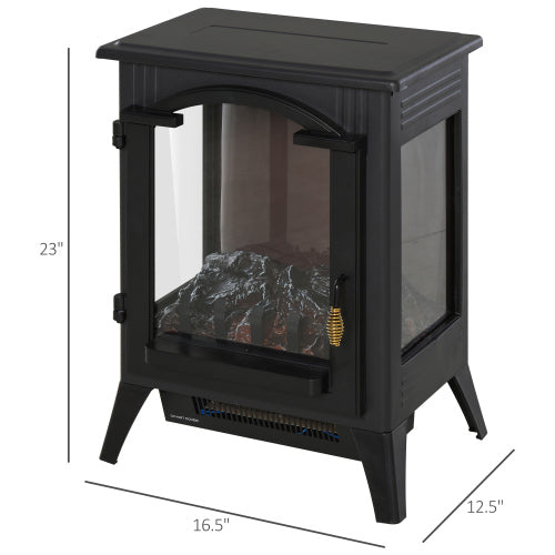 23" Electric Fireplace Heater, 750W/1500W, Black M473
