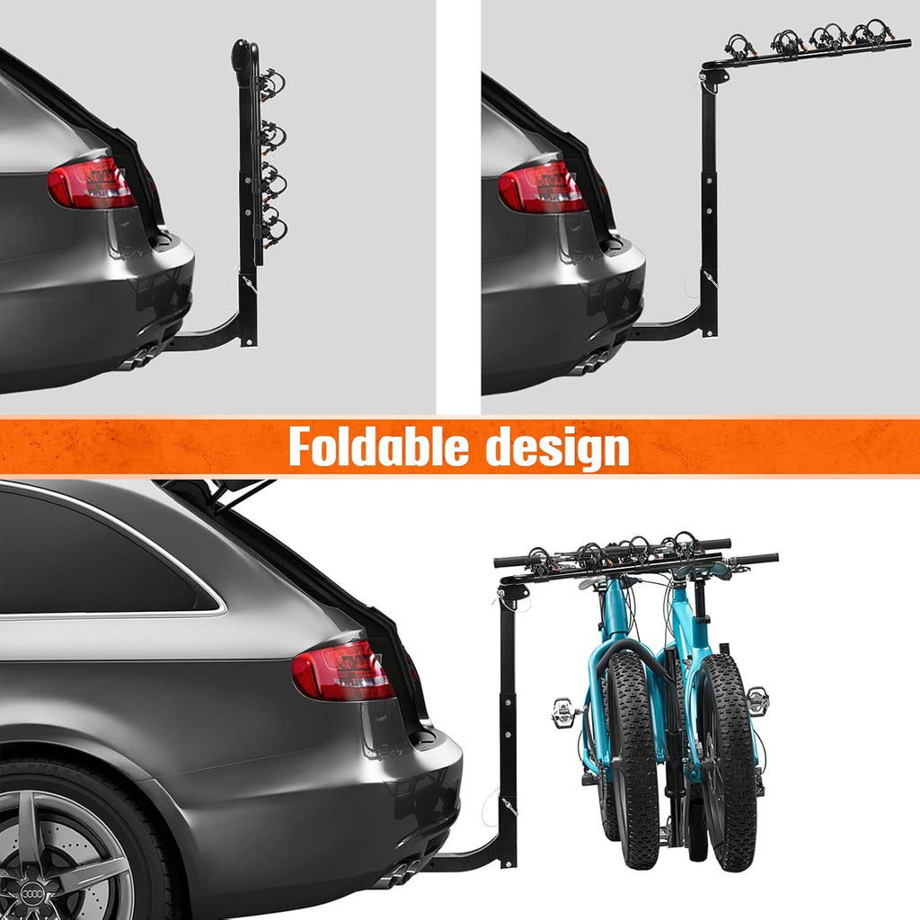 Black 2 inch Hitch Mount Double Foldable Bike Rack S824722