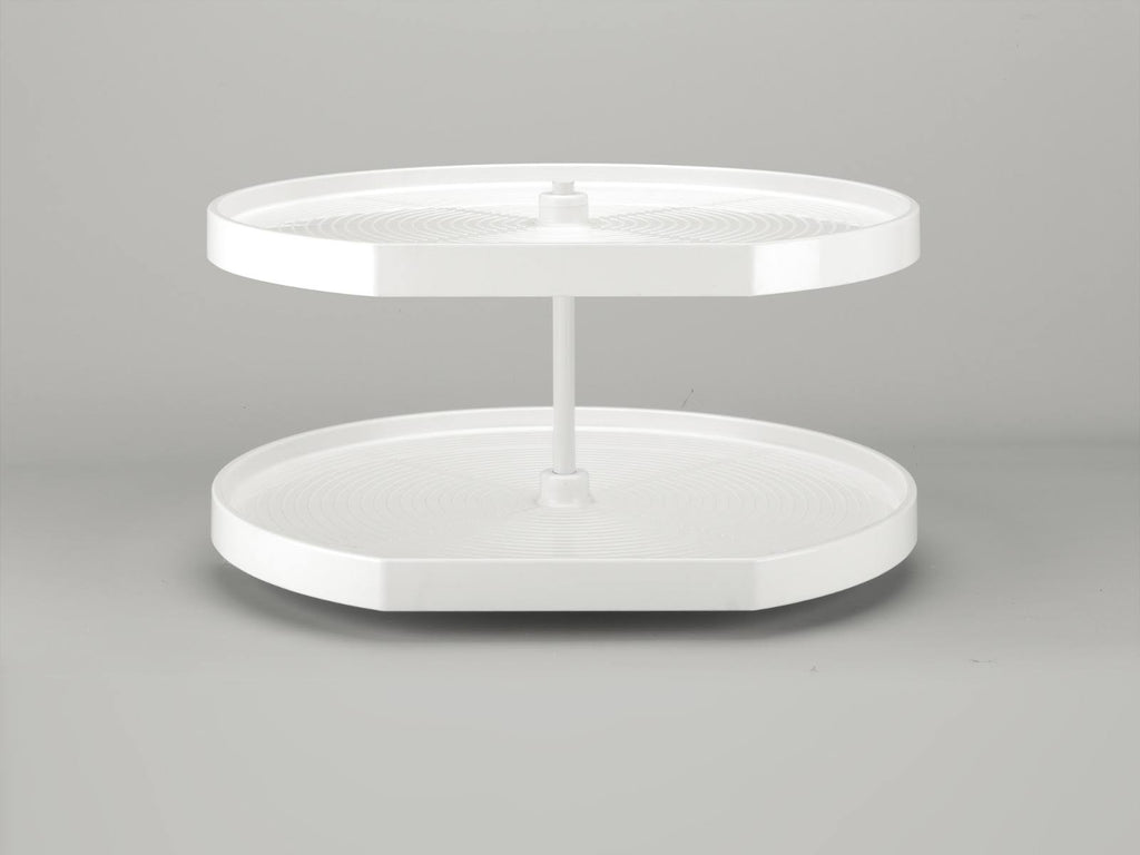 White Polymer 2-Shelf Lazy Susan Q7064