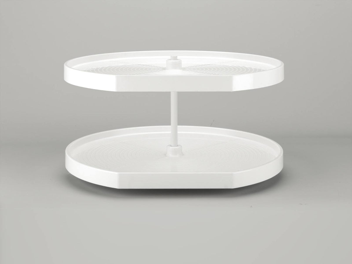 White Polymer 2-Shelf Lazy Susan Q7064
