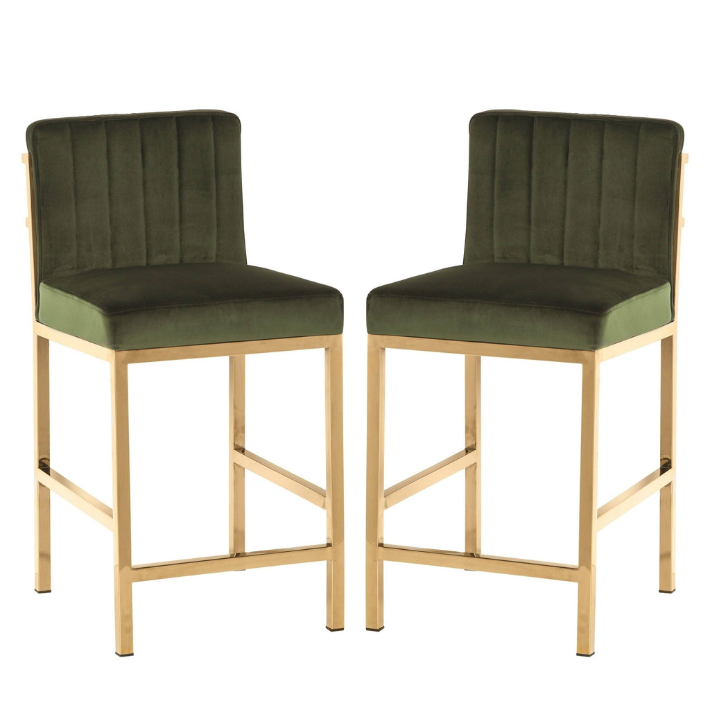 Green Velvet Counter Height Stools T323011