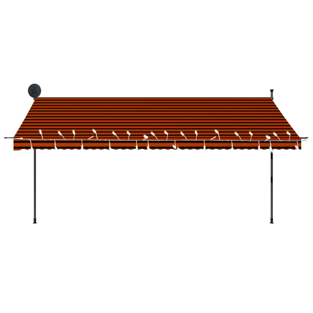 Manual Retractable Awning with Orange and Brown T842