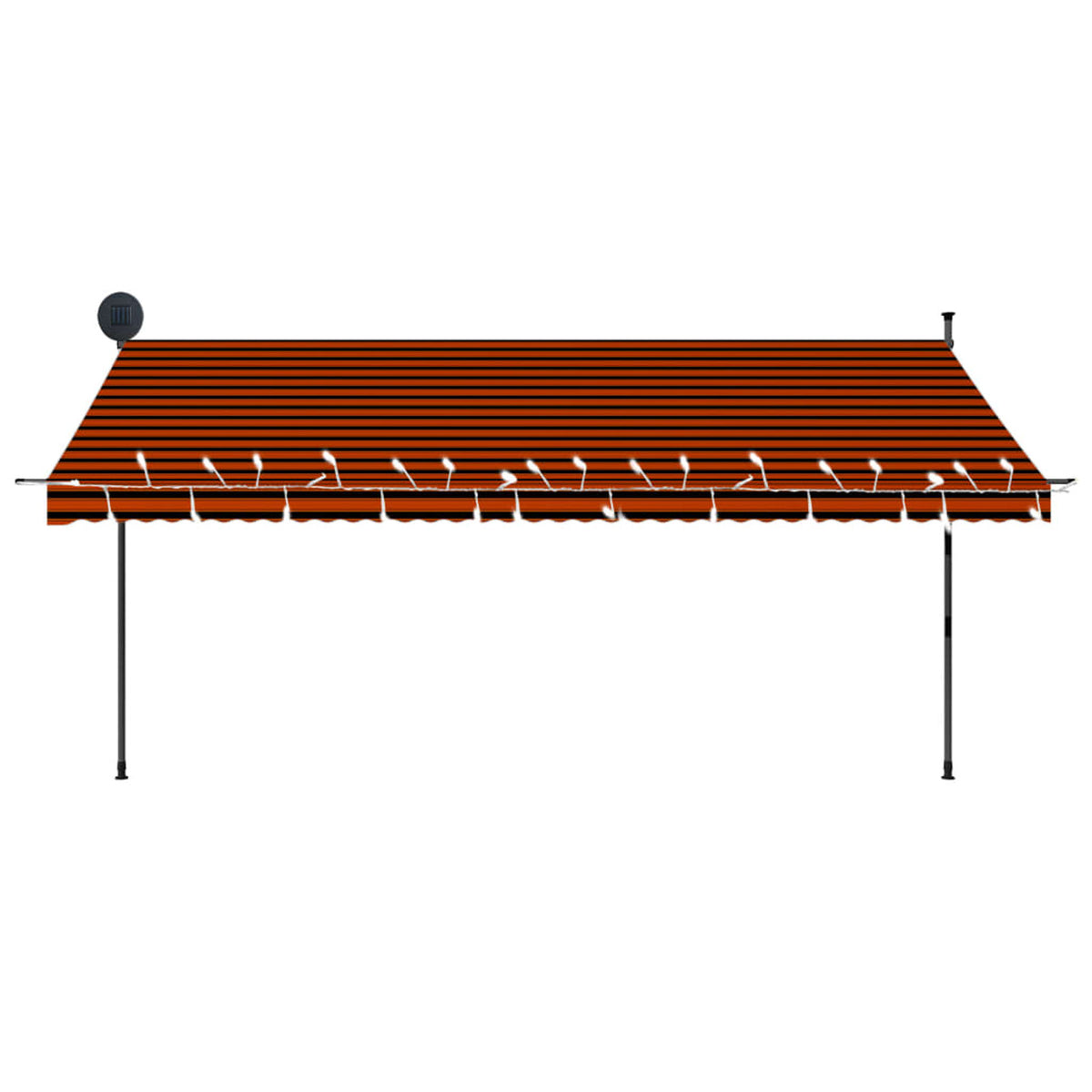 Manual Retractable Awning with Orange and Brown T842