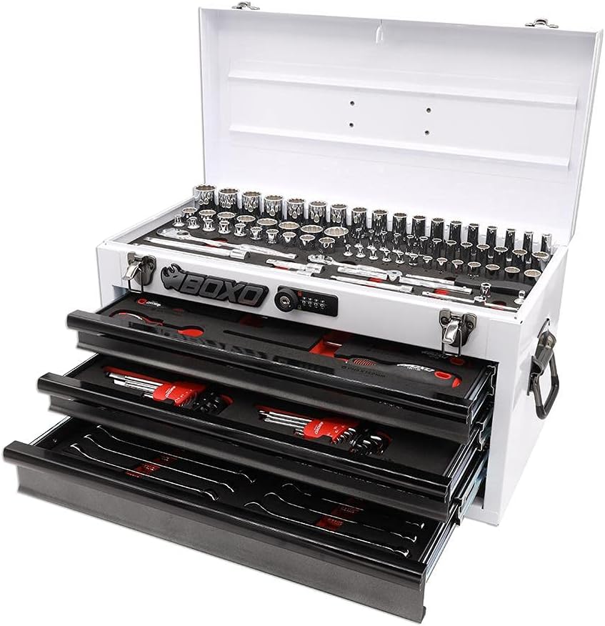 133-Piece Metric Tool Set with 3-Drawer Toolbox V75392