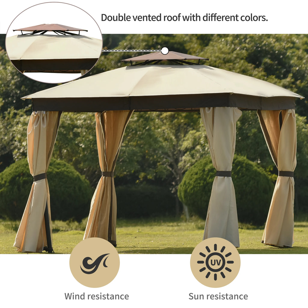 Outdoor Patio Gazebo Canopy with Soft Top H6417