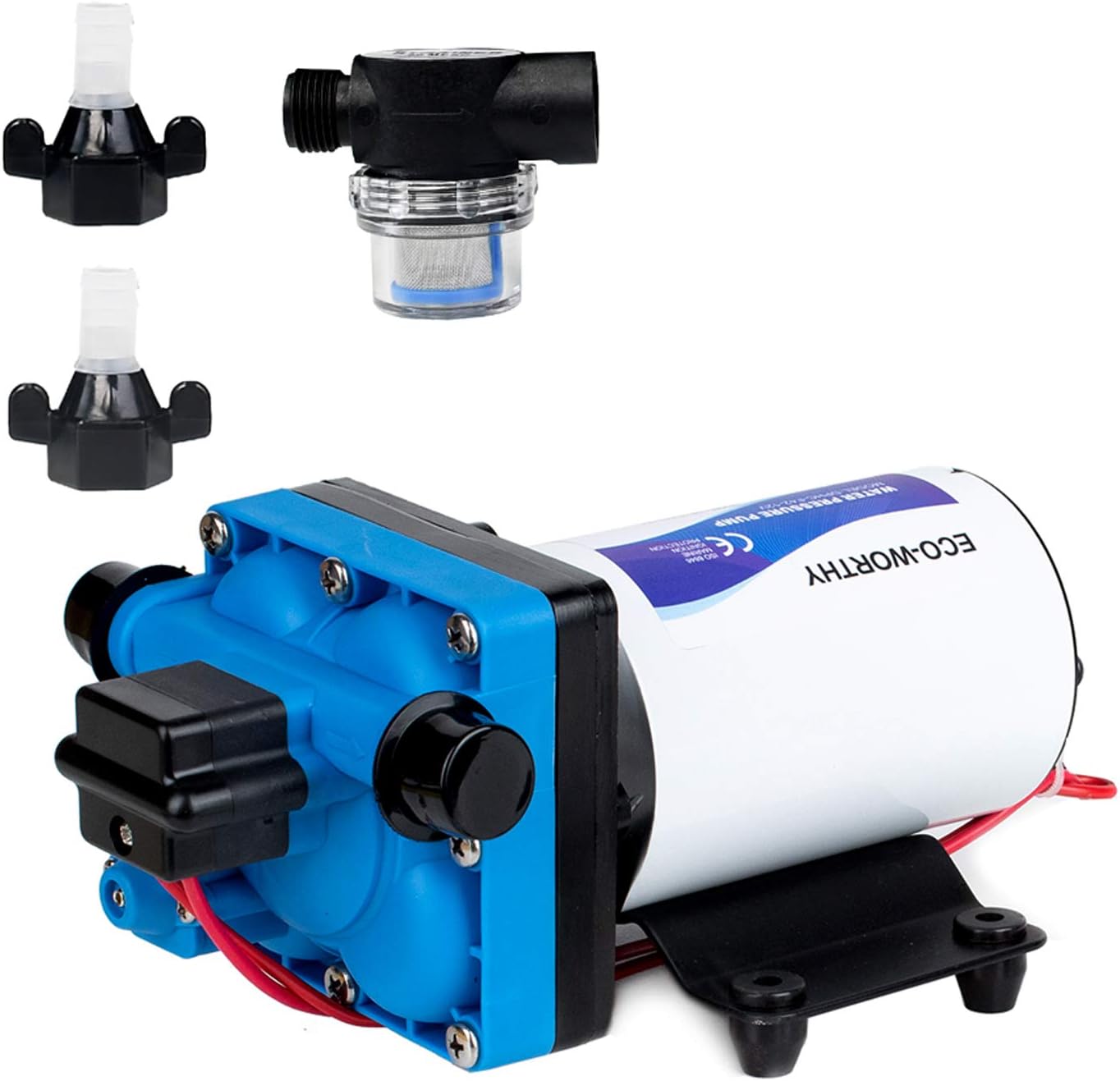 12V 5.5GPM 70PSI Diaphragm Water Pump with Pressure Switch, Pack of 2 P396136