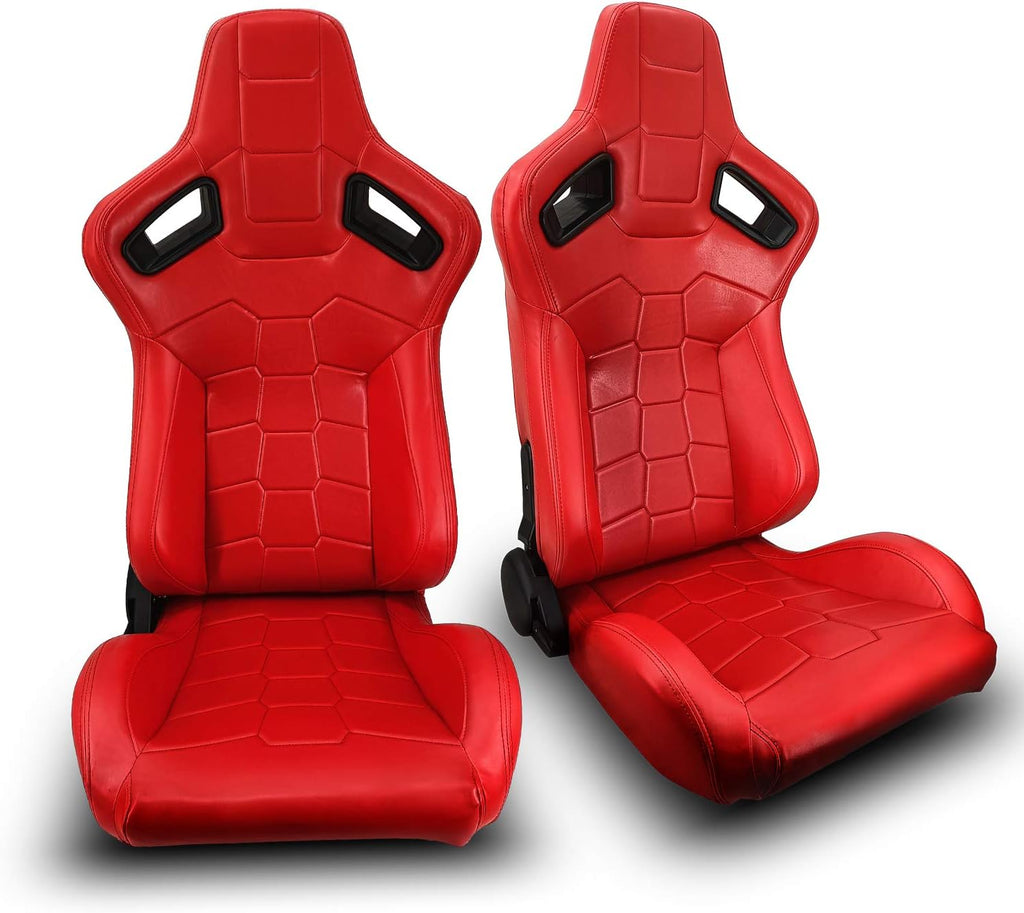 1 Pair Black PVC Racing Bucket Seats T161643